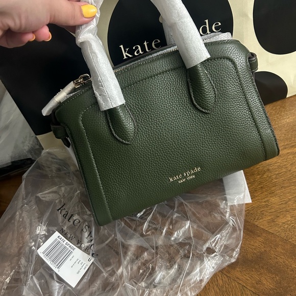 Kate Spade Green Satchel Pebbled Leather Handbag - Picture 1 of 3